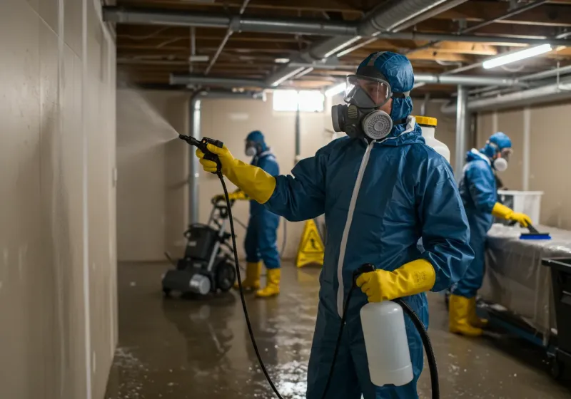 Basement Sanitization and Antimicrobial Treatment process in Greencastle, IN