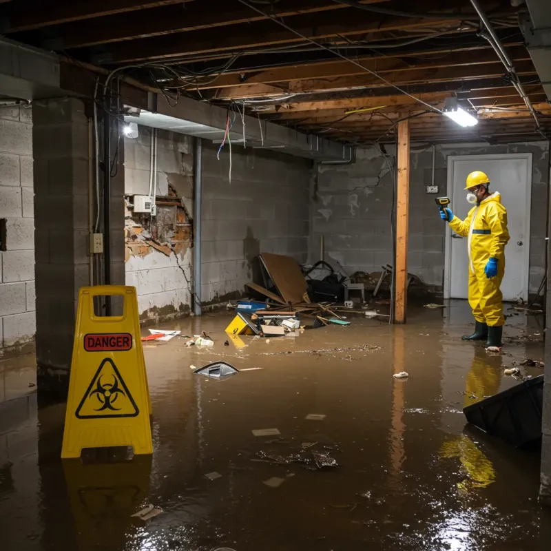 Flooded Basement Electrical Hazard in Greencastle, IN Property