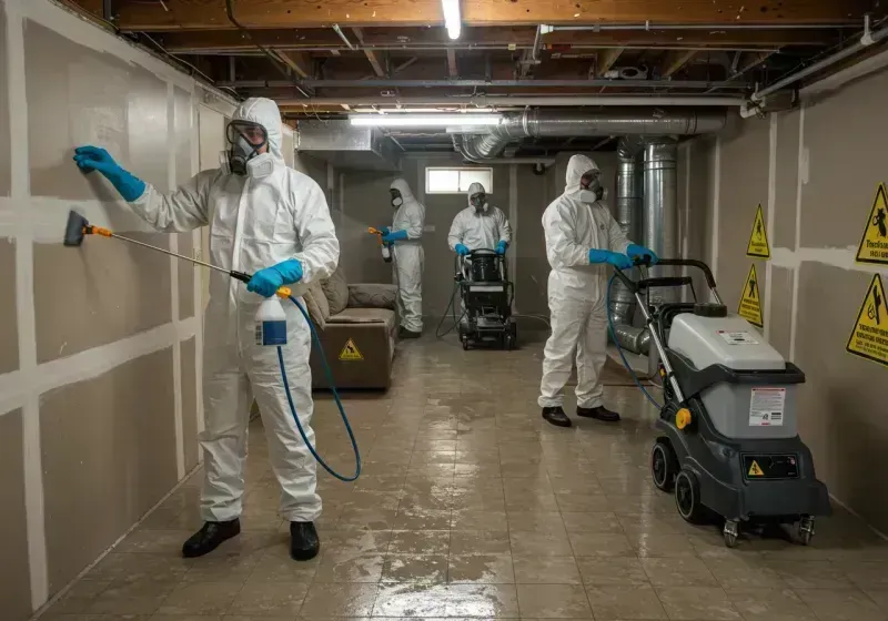 Basement Moisture Removal and Structural Drying process in Greencastle, IN